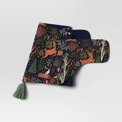 60" Woodland Animals Fabric Mantle Scarf Green - Wondershop™ 2 60" Woodland Animals Fabric Mantle Scarf Green - Wondershop™ - Image 2