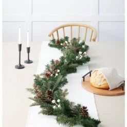 6' Mixed Greenery With Pinecones & White Berries Artificial Christmas Garland Green - Wondershop™