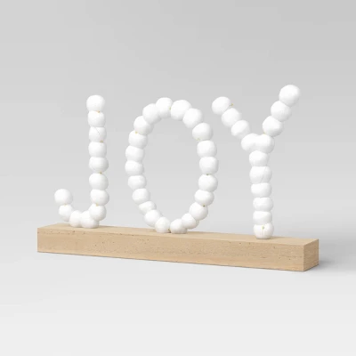 7.75" Battery Operated LED Lit 'JOY' Pom Pom Tabletop Decorative Sign - Wondershop™ 3 7.75" Battery Operated LED Lit 'JOY' Pom Pom Tabletop Decorative Sign - Wondershop™ - Image 3