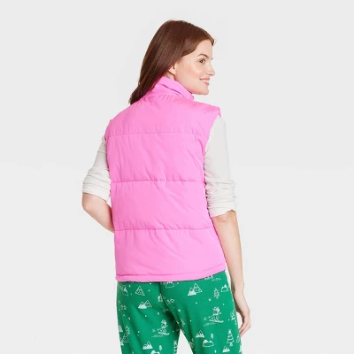 Women's Matching Family Puffer Vest - Wondershop™ Pink 1 Women's Matching Family Puffer Vest - Wondershop™ Pink