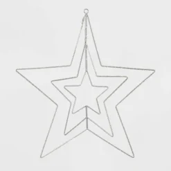 22.5" 287ct LED 3D Silver Star Dewdrop Christmas String Lights Warm White With Silver Wire - Wondershop™ -Wonder Deals Store GUEST 1bfcab22 5002 4bad 8f5c bae8b2d55107