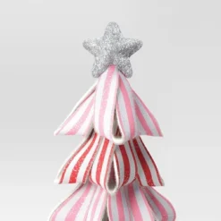 17" Glittered Striped Ribbon Christmas Tree Sculpture - Wondershop™ Pink/Red/White -Wonder Deals Store GUEST 1f83c5f5 67ad 4d5a b225 0c2bd28750c2