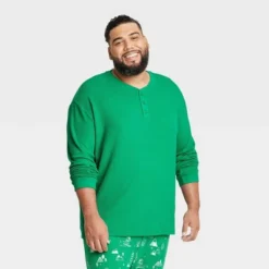 Men's Matching Family Thermal Pajama Button-Down Shirt - Wondershop™ Green -Wonder Deals Store GUEST 23926dd1 90de 4db2 a1d6 603cd8d9e7b4