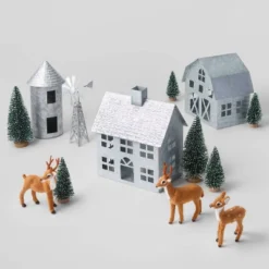 13pc Galvanized Metal House Village Kit - Wondershop™