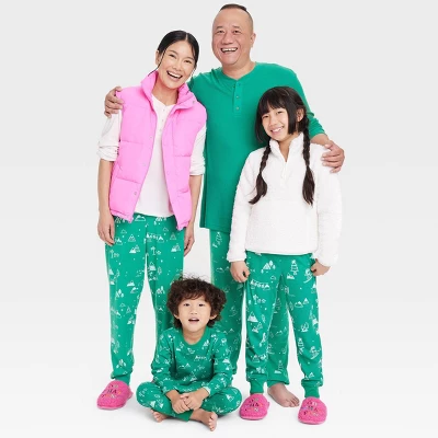 Kids' Ski Scene Matching Family Thermal Pajama Set - Wondershop™ Green 4 Kids' Ski Scene Matching Family Thermal Pajama Set - Wondershop™ Green - Image 4