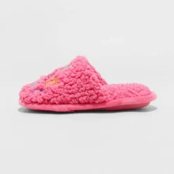 Kids' Holiday Oh What Fun! Scuff Slippers - Wondershop™ Pink