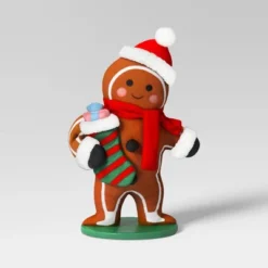 18" Fabric Gingerbread Man Holding Stocking Decorative Sculpture - Wondershop™ Brown -Wonder Deals Store GUEST 51f2a2ed e264 4894 a8fa 31aae4120bb1