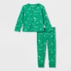 Toddler Ski Scene Matching Family Thermal Pajama Set - Wondershop™ Green