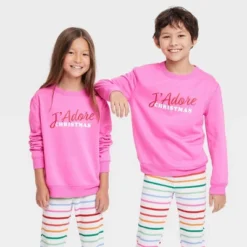 Kids' J'Adore Christmas Matching Family Sweatshirt - Wondershop™ Pink -Wonder Deals Store GUEST 600b009f bba1 4ba9 ba8c 8bf7a3ad1b66