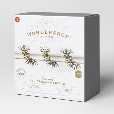 448ct LED Christmas Mini String Lights Garland Warm White Black Wire - Wondershop™ 3 448ct LED Christmas Mini String Lights Garland Warm White Black Wire - Wondershop™ - Image 3