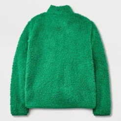 Kids' Faux Shearling Matching Family Half Zip-Up Pullover - Wondershop™ Green