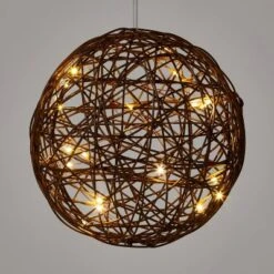 Battery Operated Brown Faux Rattan Sphere Fairy String Lights Warm White With Brown Wire - Wondershop™ -Wonder Deals Store GUEST 8cbe3eab 45a5 453d 8bb4 2d3f7d4496a8