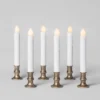 6ct Battery Operated LED Christmas Candolier Warm White With Brushed Silver Base - Wondershop™