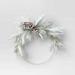 22" Pre-lit Flocked Mixed Pine With Glittered Pinecones Gold Hoop Artificial Christmas Wreath Warm White Lights - Wondershop™ -Wonder Deals Store GUEST ac2ba340 9955 430b b003 856e440300a7