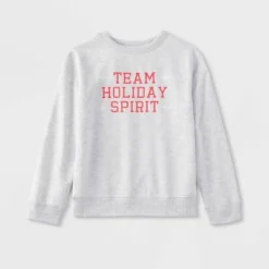 Kids' Team Holiday Spirit Matching Family Sweatshirt - Wondershop™ Gray