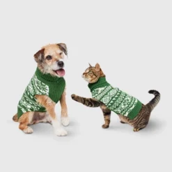 Snow Shoe Lodge Fairisle Cat And Dog Sweater - Green/Cream - Wondershop™ -Wonder Deals Store GUEST bbc89c43 9a9b 42d0 a088 55e9cbbc5542