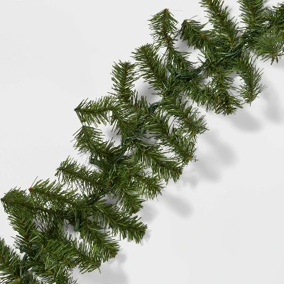 18' Pre-Lit Artificial Pine Bough Christmas Garland Green With Clear Lights - Wondershop™ 3 18' Pre-Lit Artificial Pine Bough Christmas Garland Green With Clear Lights - Wondershop™ - Image 3