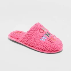 Women's Holiday Oh What Fun! Scuff Slippers - Wondershop™ Pink -Wonder Deals Store GUEST c3347ddd 2fa9 4eec 9c3c e1212d5d8541