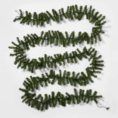 18' Pre-Lit Artificial Pine Bough Christmas Garland Green With Clear Lights - Wondershop™ 2 18' Pre-Lit Artificial Pine Bough Christmas Garland Green With Clear Lights - Wondershop™ - Image 2