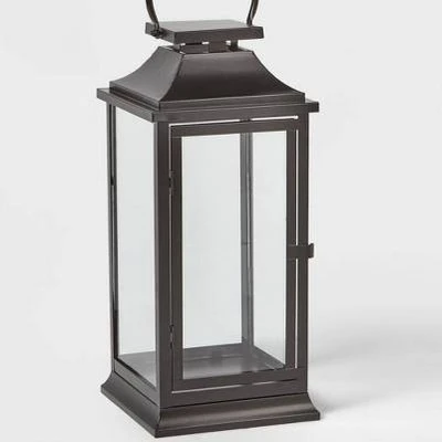 17" Decorative Metal Christmas Lantern Black - Wondershop™ 2 17" Decorative Metal Christmas Lantern Black - Wondershop™ - Image 2