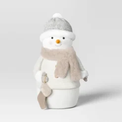Fabric Snowman Figurine With Stocking - Wondershop™ White -Wonder Deals Store GUEST e7ec6491 a20d 4f07 91f1 ef43f30d625d