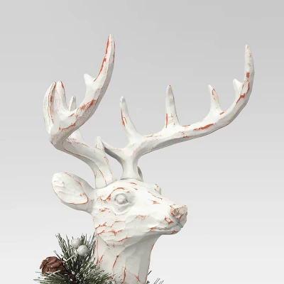 10.25" Sitting Reindeer Animal Figurine - Wondershop™ White 2 10.25" Sitting Reindeer Animal Figurine - Wondershop™ White - Image 2