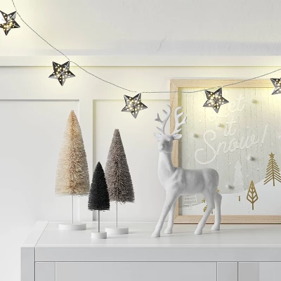 10ct LED Battery Operated Silver Star Christmas Novelty String Lights Warm White - Wondershop™ 1 10ct LED Battery Operated Silver Star Christmas Novelty String Lights Warm White - Wondershop™