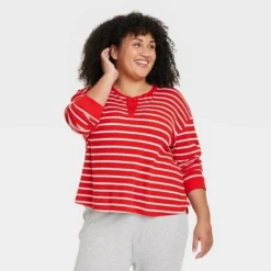 Women's Striped Matching Family Thermal Pajama Top - Wondershop™ Red -Wonder Deals Store GUEST edebf4b3 81bb 4e7b 8217 10ac3773f341