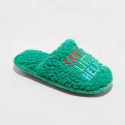 Kids' Holiday Santa's Little Helper Scuff Slippers - Wondershop™ Green -Wonder Deals Store GUEST ee7be785 1901 4631 890d b3f69008815c