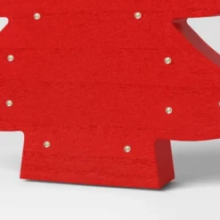 12" Battery Operated Lit Wood Christmas Tree Figurine - Wondershop™ Red -Wonder Deals Store GUEST f457e534 ae93 4df1 b94a 6d4266654b15