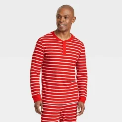 Men's Striped Matching Family Thermal Pajama Top - Wondershop™ Red -Wonder Deals Store GUEST fccc2006 83b7 48c5 a60c a589a35f0ed6