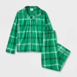 Kids' Plaid Matching Family Pajama Set - Wondershop™ Green